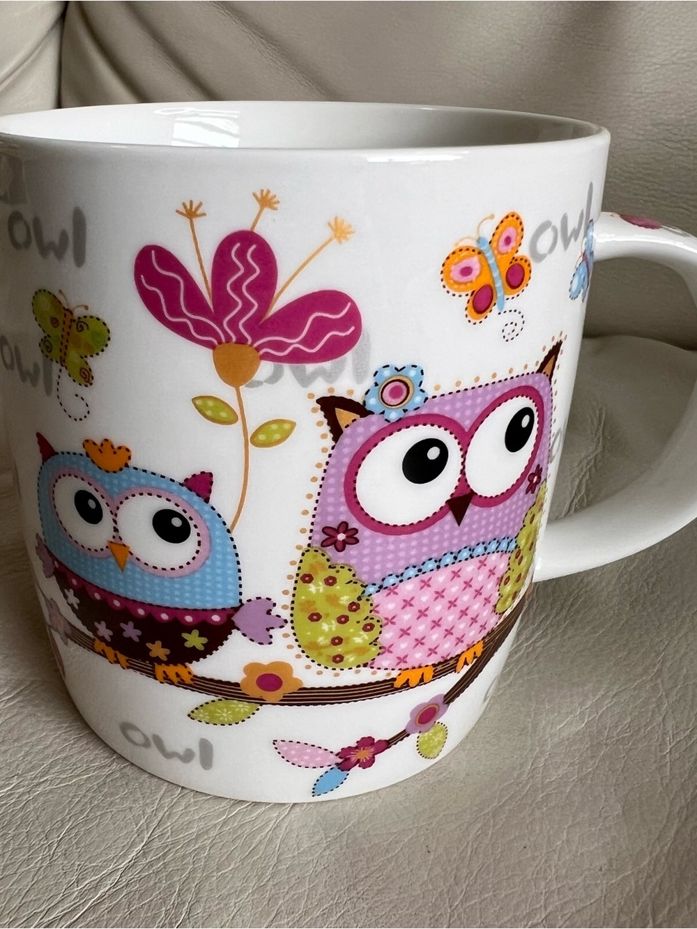 Cute Colorful Owl Mug - Pink & Blue Owls